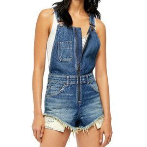 Free People Sunkissed Denim Romper AURA BLUE Size 4 NEW w/Tag $108